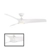 Modern Forms Zephyr 3-Blade Smart Ceiling Fan 52in Matte White with 3000K LED Light Kit and Remote Control FR-W2003-52L